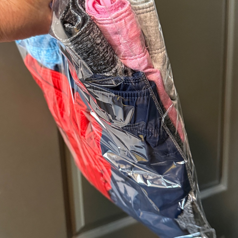 Bundle of Multi-Pack Athletic Shorts in Pink, Blue, Gray, Red, Navy - Picture 5 of 5
